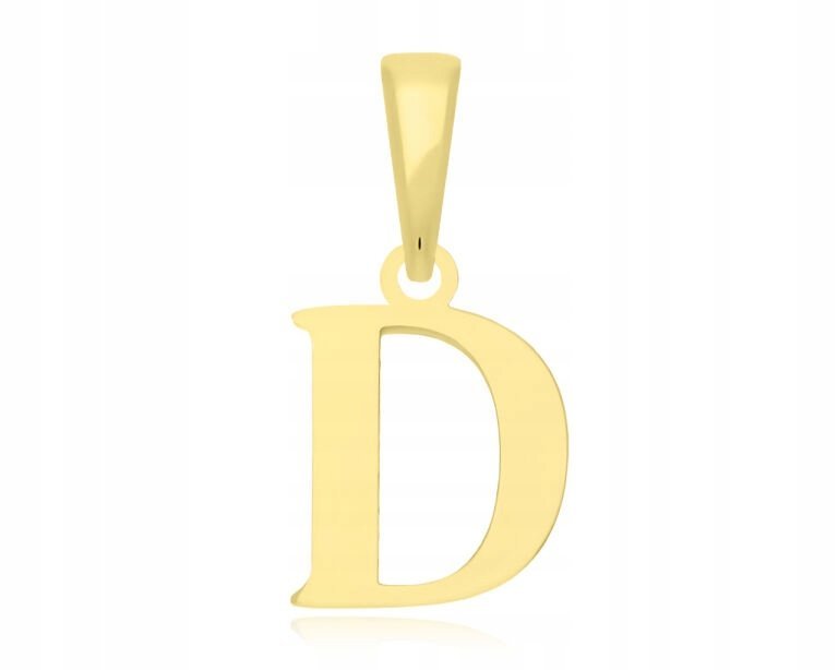 Złota Literka D Zawieszka Damska Gładka 585 Wisiorek Na Łańcuszek