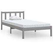 Łóżka - vidaXL Rama łóżka szara lite drewno sosnowe 100 x 200 cm 810074 - miniaturka - grafika 1