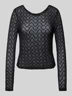 Bluzki damskie - Bluzka z długim rękawem o kroju slim fit z mieszanki bawełny model ‘ANGILA’ - miniaturka - grafika 1