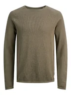Swetry męskie - Jack & Jones Sweter w kolorze szarobrązowym - miniaturka - grafika 1