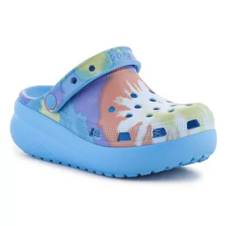Buty dla dziewczynek - Klapki Crocs Classic Tie Dye Cutie Clog K Jr 208083-4KT niebieskie - grafika 1