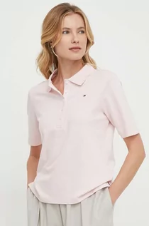 Koszulki sportowe damskie - Tommy Hilfiger t-shirt damski kolor różowy - grafika 1
