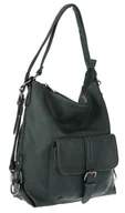 Torebki damskie - Torebka Damska Shopper Listonoszka Plecak 2w1 Worek na Ramię 7136 Zielona - miniaturka - grafika 1