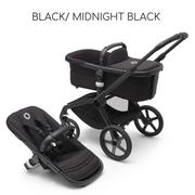 Wózki dziecięce - BUGABOO FOX 5 3w1 Black/ Midnight Black - miniaturka - grafika 1