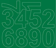 Pasmanteria - Cyfry samoprzylepne 8 cm zielone z połyskiem - Błyszcząca - miniaturka - grafika 1