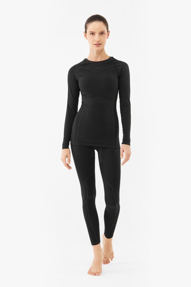 Komplet bielizny termoaktywnej damskiej z bambusowego włókna węglowego Viking Gaja Set Bamboo 0900 czarny XL