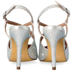 Błyszczące szpilki bez pięty - MENBUR 23446 SREBRE - Czółenka - miniaturka - grafika 8