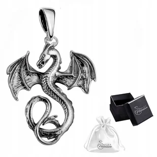 Zawieszka Wisior Smok srebro próba 925 Mroczny Dragon Wisiorek - Wisiorki - miniaturka - grafika 1