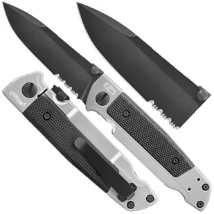 Nóż Walther Q5 Steel Frame Czarny, Ząbkowany  Edc Taktyczny - Noże - miniaturka - grafika 1