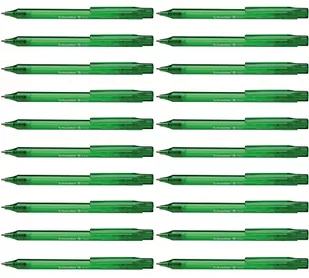 Schneider 130404 Fave długopis (mechanizm naciskowy, M), opakowanie 20 sztuk, zielony, przezroczysty - Długopisy - miniaturka - grafika 1