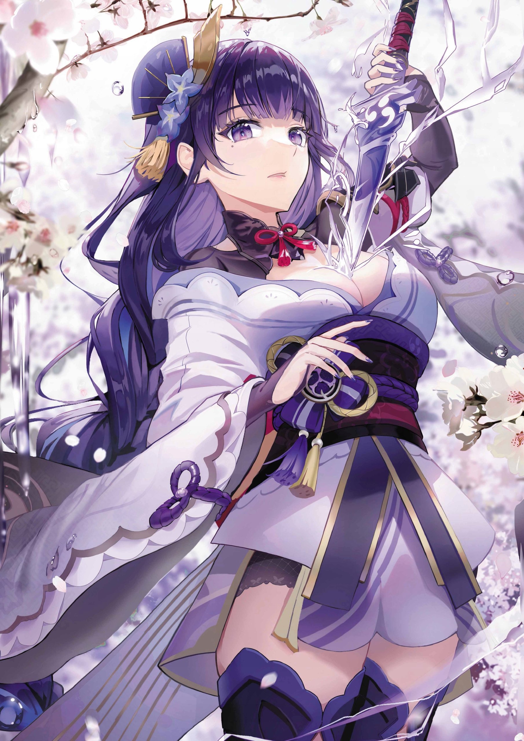 Plakat A1 Genshin Impact Anime Gra Raiden Shogun Ei