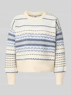 Swetry damskie - Sweter z dzianiny o kroju regular fit z obniżonymi ramionami model ‘ARIANNE’ - miniaturka - grafika 1