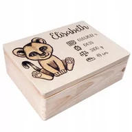 Pudełka i szkatułki - Pudełko z grawerem prezent na narodziny 40x30x14cm - miniaturka - grafika 1