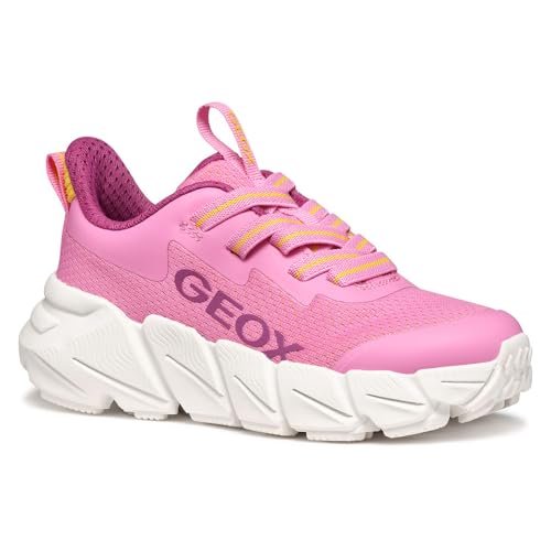 Geox J Flexyper Fast Girl Sneakersy dziewczęce, Różowy żółty, 31 EU