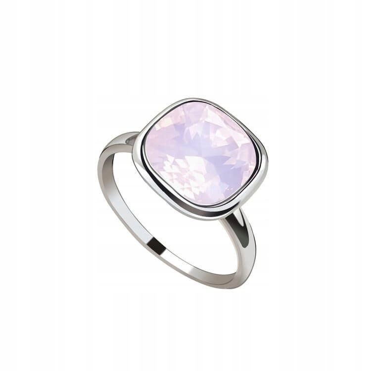 Pierścionek Srebrny pr. 925 Różowy Kryształ Srebro Dla Niej Na Prezent r.16