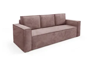 GUTTO Sofa rozkładana CORDA RÓŻOWA wykonana z tkaniny sztruksowej z funkcją spania - nowoczesny design w modnych kolorach - Sofy i kanapy - miniaturka - grafika 1