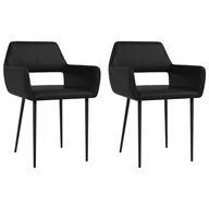 Krzesła - vidaXL Krzesła stołowe, 2 szt., czarne, obite sztuczną skórą - miniaturka - grafika 1