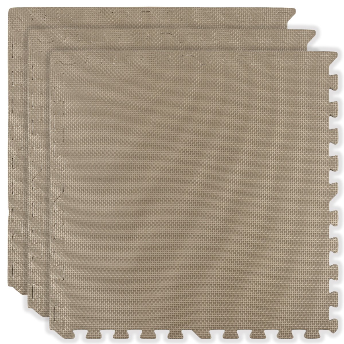 Mata piankowa podłogowa Humbi 180x60 Duże puzzle piankowe wodoodporne bezpieczne 3 szt. Jasnobeżowa