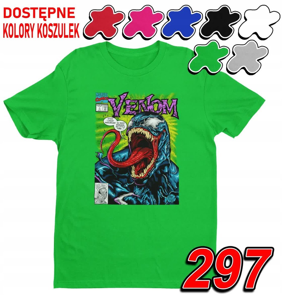 Dziecięca Koszulka T-Shirt Z Nadrukiem Avengers Venom Marvel- L 146-152