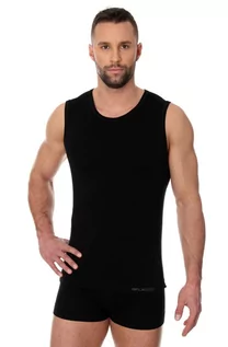 Koszulki sportowe męskie - Bezrękawnik męski bawełniany Brubeck Comfort Cotton SL00068A czarny - grafika 1
