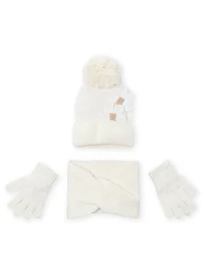Mayoral Komplet czapka, komin i rękawiczki 10071 Écru - Rękawiczki dla dzieci - miniaturka - grafika 1