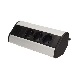 Gniazdo meblowe 3x250V AC z przewodem 1,8 m OR-AE-1359(GS) schuko - Gniazdka elektryczne - miniaturka - grafika 1