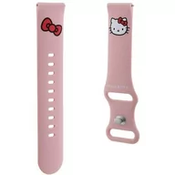 Akcesoria do smartwatchy - Pasek uniwersalny HELLO KITTY Silicone Kitty Head szerokość 20mm Różowy HKUWMSCHBLP - miniaturka - grafika 1