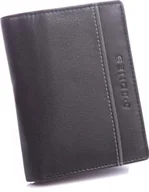 Portfele - Elegancki Skórzany Portfel Męski Pionowy z RFID Czarno-Szary - miniaturka - grafika 1