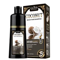 Szampony do włosów - GLOVIS Coconut Dye Shampoo 500ml - Kokosowy Farba Henna Szampon Koloryzujący Farbujący Odsiwiacz Lśniące Czarne Włosy Natychmiastowy Efekt - miniaturka - grafika 1