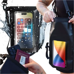 Sakwa Etui wodoodporne na telefon duża torba worek Case wodoszczelne Alogy Waterproof Czarne - Etui i futerały do telefonów - miniaturka - grafika 1