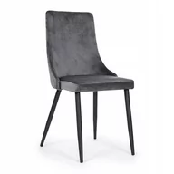 Krzesła - krzesło nowoczesne tapicerowane welurowe UNO szare - miniaturka - grafika 1