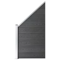 Pozostałe ozdoby ogrodowe - shumee Panel ogrodzeniowy WPC 95x(105 180) cm czarny - miniaturka - grafika 1