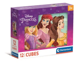 Clementoni, Klocki Sześcienne, Princess, 12 el. - Układanki dla dzieci - miniaturka - grafika 1