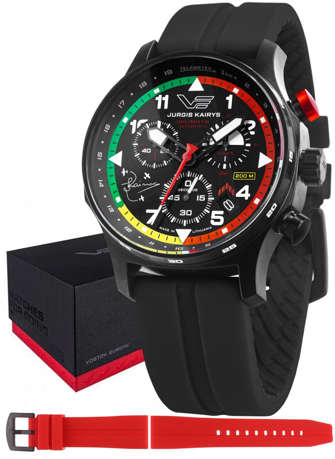 Zegarek męski Vostok Europe VK68-592C775S czerwony
