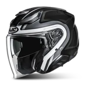 Kaski motocyklowe - Kask Otwarty HJC F31 Bask Czarny/Złamany BiałyS - miniaturka - grafika 1