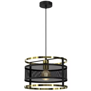 Luminex Rim 3903 lampa wisząca zwis 1x60W E27 czarna/złota - Lampy sufitowe - miniaturka - grafika 1