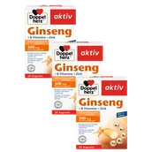 Witaminy i minerały - 3x Doppelherz® aktiv Żeń-szeń z witaminami z grupy B i cynkiem, 3x30 kapsułek - miniaturka - grafika 1