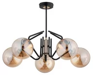 Lampy sufitowe - Yuma żyrandol 5-punktowy czarny/złoty 28675 - miniaturka - grafika 1