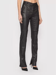 Spodnie damskie - Guess Spodnie materiałowe W2RA07 D3OZ2 Czarny Slim Fit - grafika 1