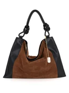 Torebki damskie - Anna Morellini Skórzana torebka "Ferdinanda" w kolorze brązowo-czarnym - 55 x 40 x 13 cm - miniaturka - grafika 1