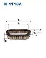 Filtry kabinowe - Filtron Filtr, wentylacja przestrzeni pasażerskiej K 1118A K 1118A - miniaturka - grafika 1