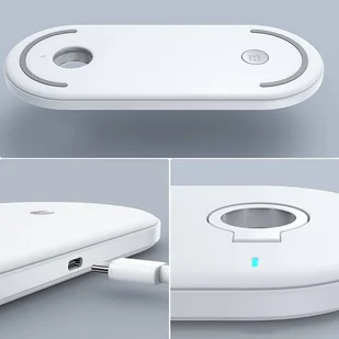 Joyroom ładowarka bezprzewodowa 3w1 Qi 20W do telefonu / słuchawek AirPods + kabel USB Typ C z adapterem sieciowym biała (JR-A27) - Kable USB - miniaturka - grafika 7