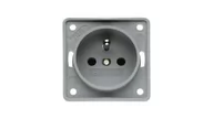 Gniazdka elektryczne - Hager Polo Integro Flow Gniazdo pojedyncze z/u 16A 250V z przesłonami styków szary 0961952506 0961952506 - miniaturka - grafika 1
