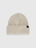 Czapki męskie - 4F Czapka beanie z wełną merino uniseks - beżowa Uniwersalny - miniaturka - grafika 1