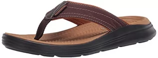 Klapki i japonki męskie - Skechers Męskie klapki Sargo Reyon Flip Flop, Chocolate Canvas, 42 EU - grafika 1