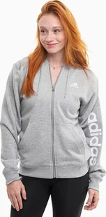Adidas Bluza damska Essentials Linear Full-Zip French Terry Hoodie szara IC6866 XS - Bluzy damskie - miniaturka - grafika 1
