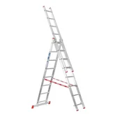 Drabiny - B2B Partner Trzyczęściowa drabina wielofunkcyjna HOBBY, 3 x 8 szczebli 399013 - miniaturka - grafika 1