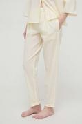 Piżamy damskie - United Colors of Benetton spodnie piżamowe bawełniane kolor żółty bawełniana - miniaturka - grafika 1
