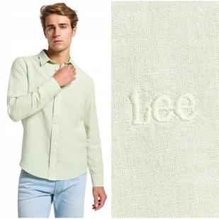 Lee PATCH SHIRT Soft Sage lniana zielona pastelowa koszula małe logo XL - Koszule męskie Lee PATCH SHIRT Soft Sage lniana zielona pastelowa koszula małe logo XL - Koszule męskie - miniaturka - grafika 1