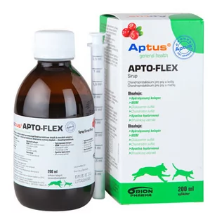 Aptus Orion Pharma Apto-Flex - preparat w postaci smakowitego syropu o działaniu chondroprotekcyjnym dla psów i kotów, 200 ml - Pielęgnacja uszu i oczu zwierząt - miniaturka - grafika 1